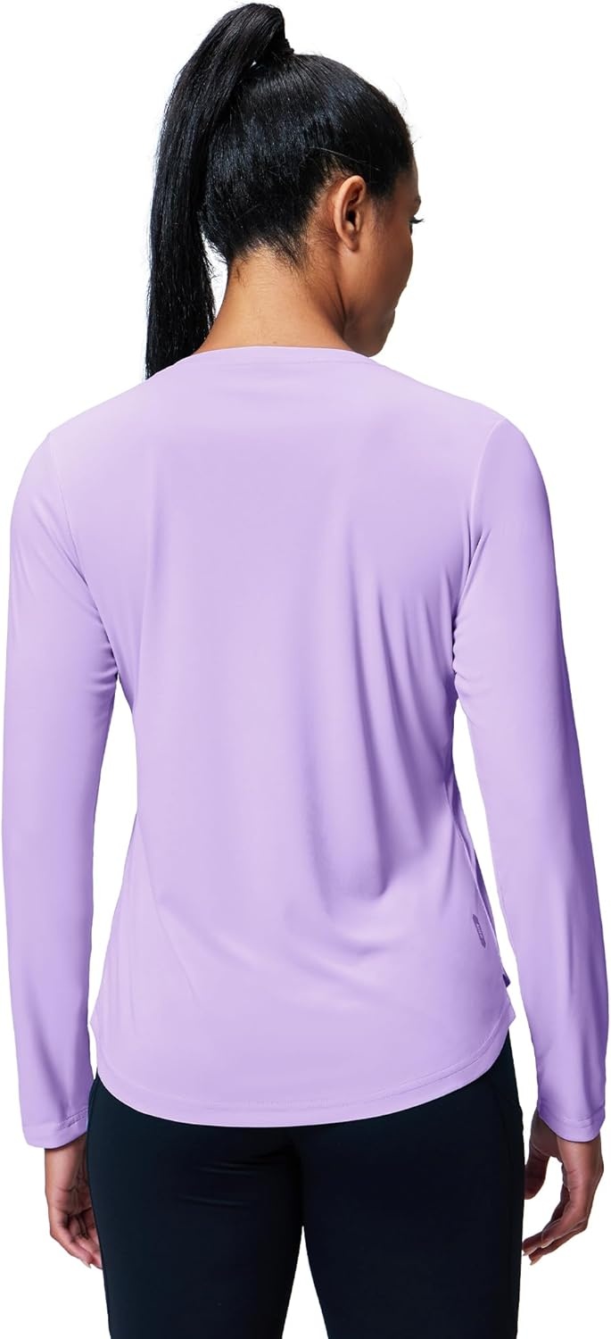 image:imageMIER Long Sleeve Workout Tops for Women UPF 50 SPF UV Protection Sun Shirts Dry Fit Athletic Running Gym Tshirt VNeckPurple