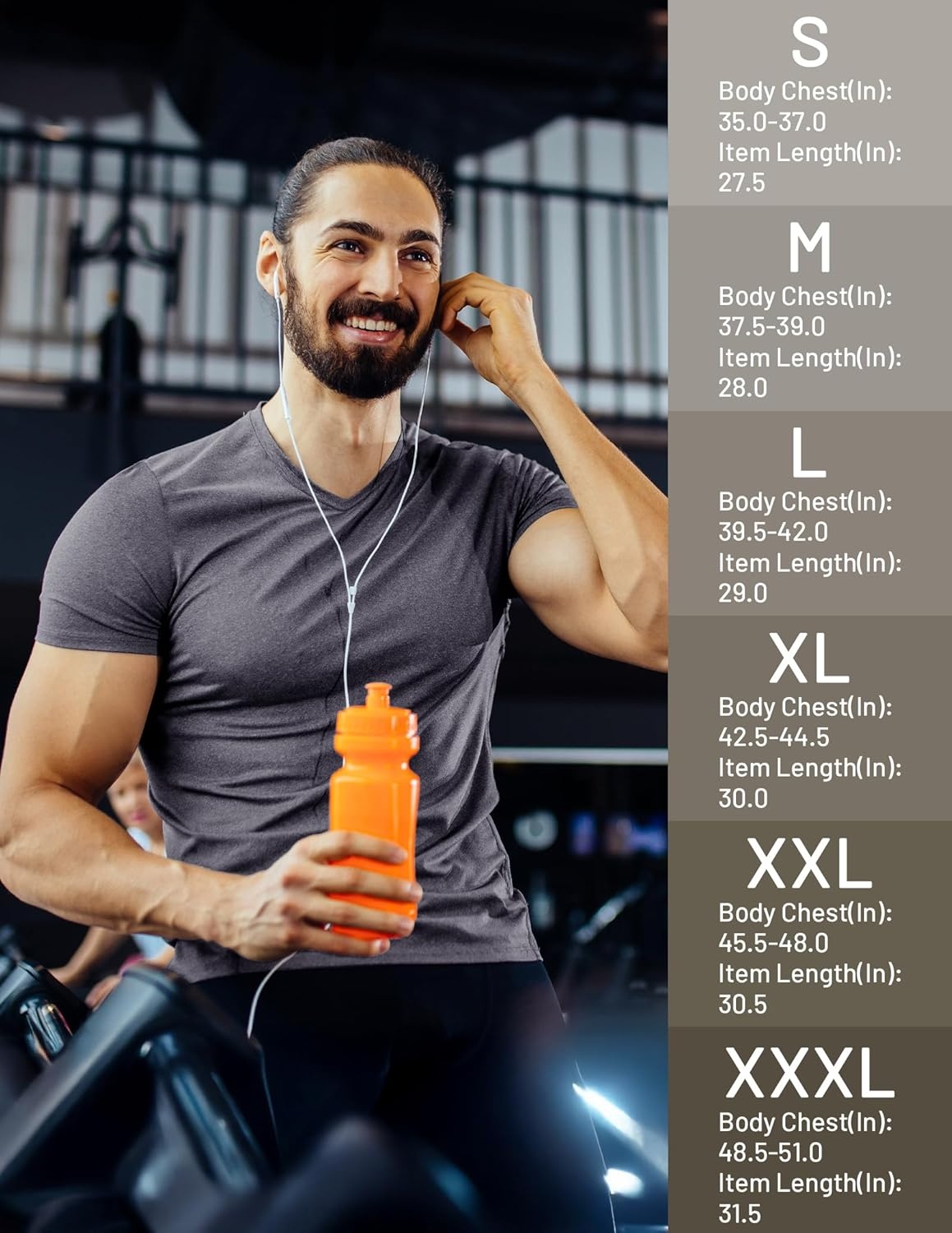 image:imageMIER Mens Dry Fit V Neck TShirts Workout Soft Short Sleeve Moisture Wicking Running Athletic Gym Casual Tee TopsHeather Charcoal