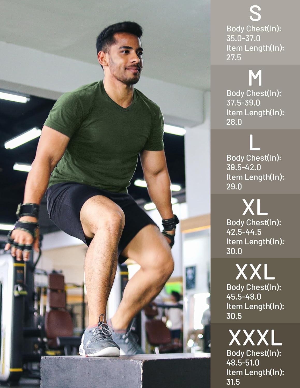 image:imageMIER Mens Dry Fit V Neck TShirts Workout Soft Short Sleeve Moisture Wicking Running Athletic Gym Casual Tee TopsHeather Dark Green