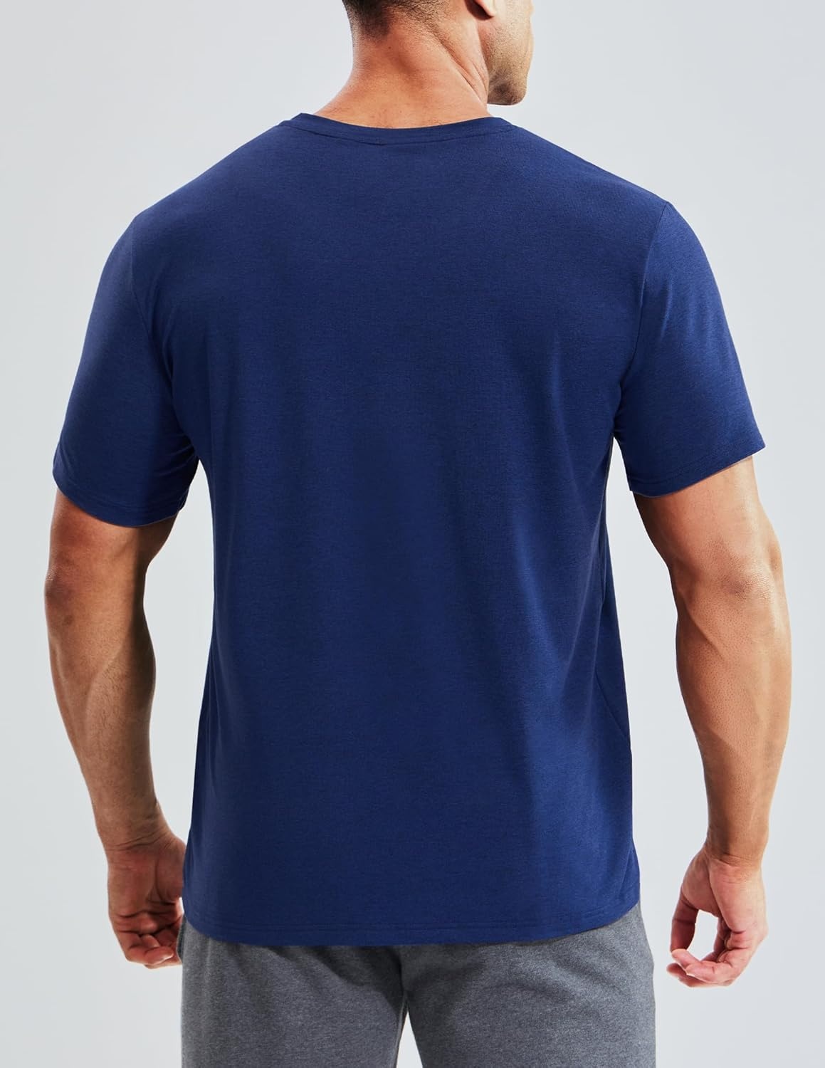 image:imageMIER Mens Dry Fit V Neck TShirts Workout Soft Short Sleeve Moisture Wicking Running Athletic Gym Casual Tee TopsHeather Navy
