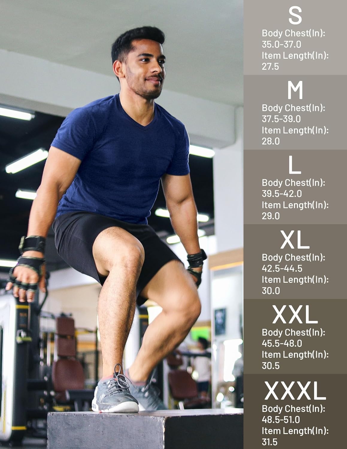 image:imageMIER Mens Dry Fit V Neck TShirts Workout Soft Short Sleeve Moisture Wicking Running Athletic Gym Casual Tee TopsHeather Navy