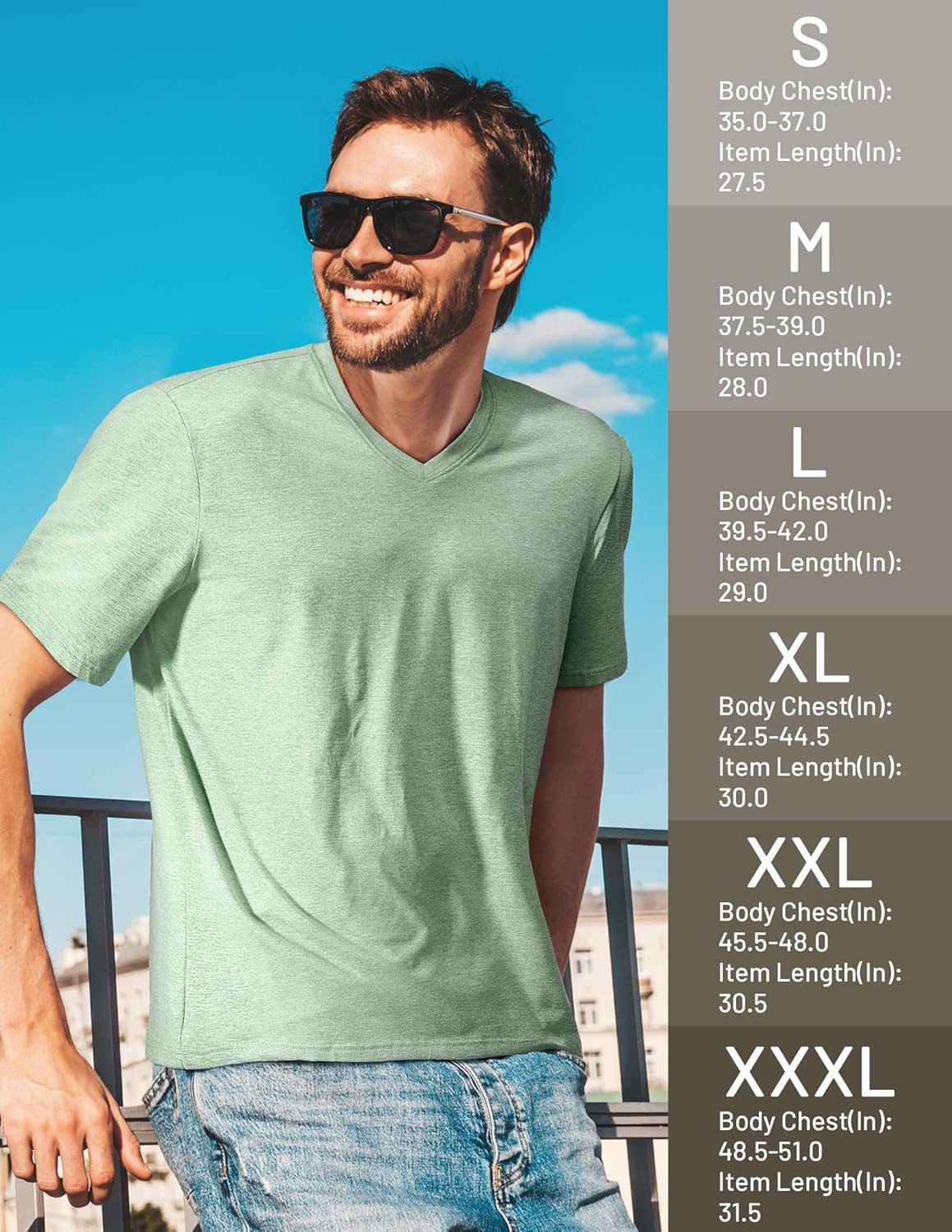 image:imageMIER Mens Dry Fit V Neck TShirts Workout Soft Short Sleeve Moisture Wicking Running Athletic Gym Casual Tee TopsHeather Sage Green