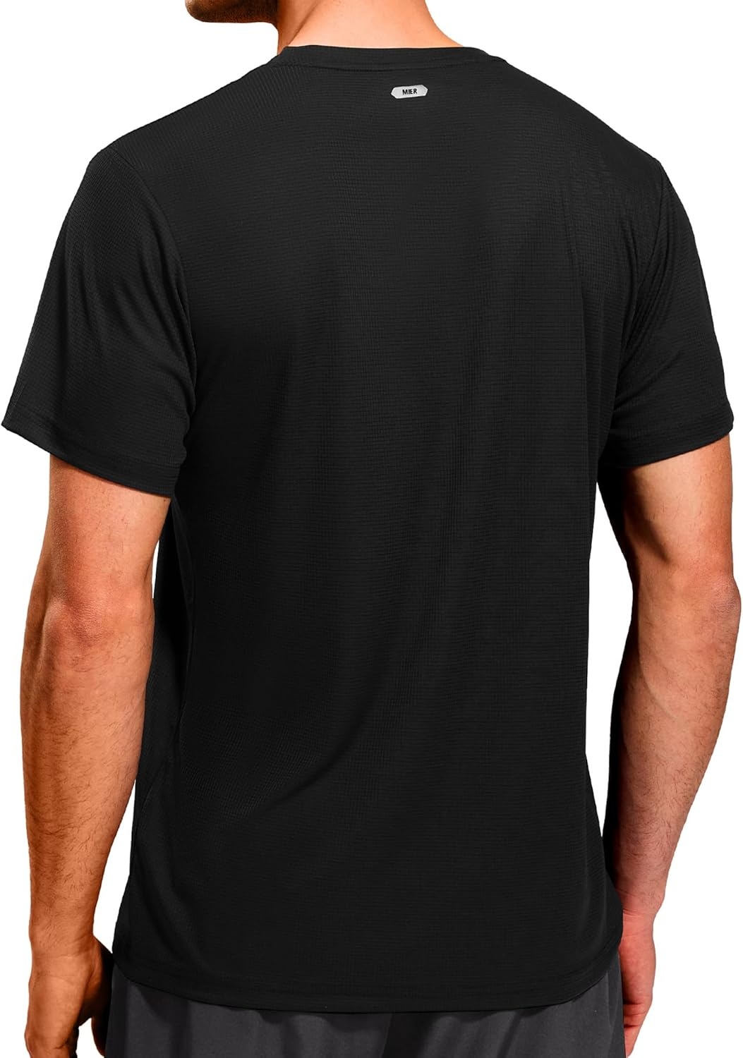 image:imageMIER Mens Dry Fit Workout TShirts Athletic Running Tshirt Short Sleeve Lightweight Airy Gym Sport Tee Shirt Crew NeckBlack