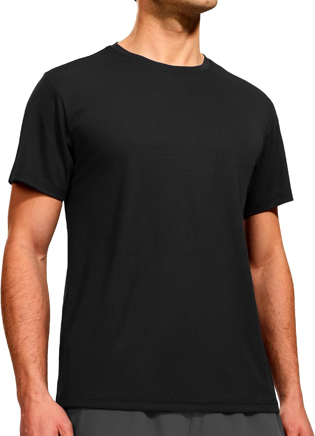 image:imageMIER Mens Dry Fit Workout TShirts Athletic Running Tshirt Short Sleeve Lightweight Airy Gym Sport Tee Shirt Crew NeckBlack