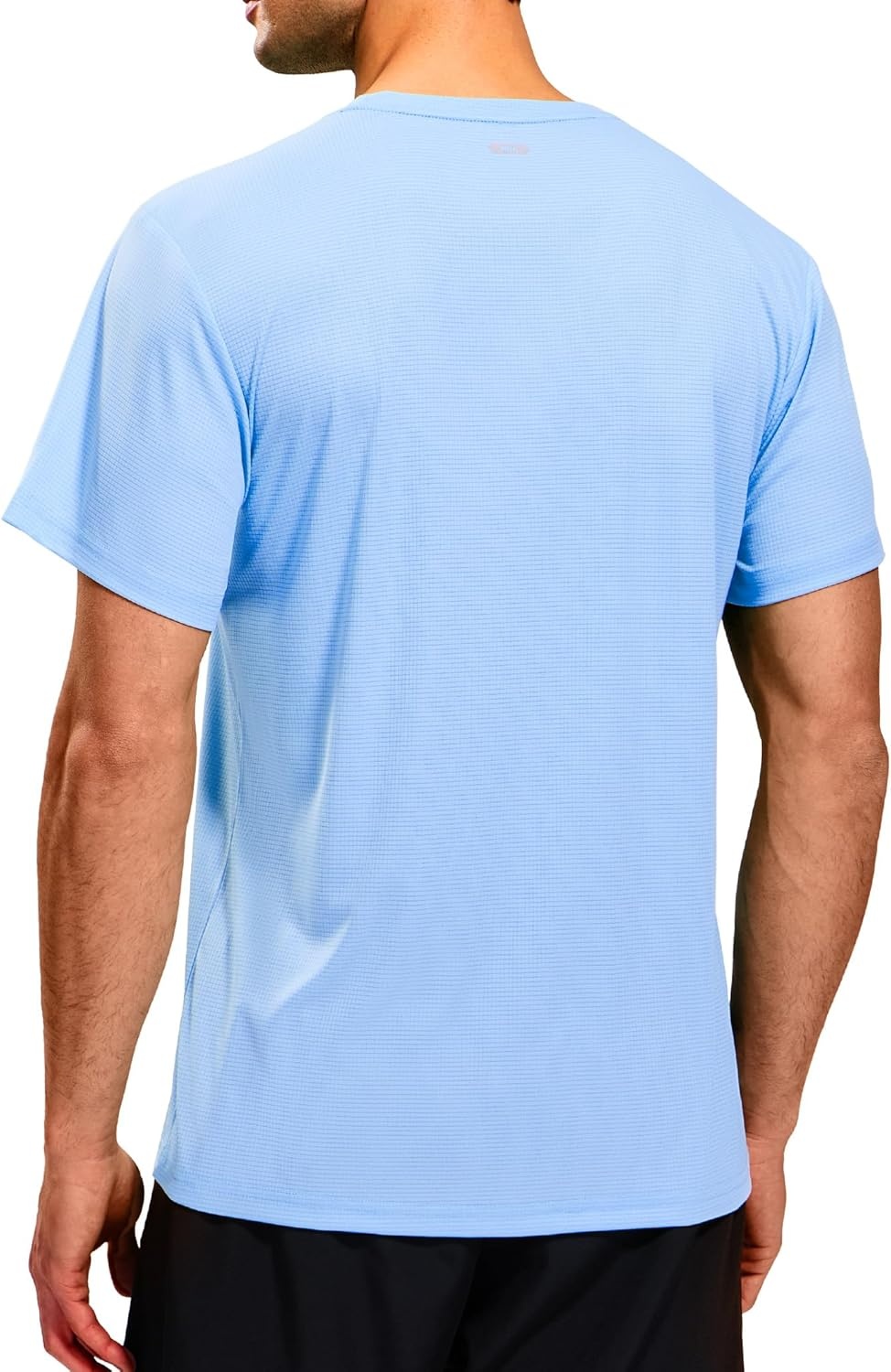 image:imageMIER Mens Dry Fit Workout TShirts Athletic Running Tshirt Short Sleeve Lightweight Airy Gym Sport Tee Shirt Crew NeckLight Blue