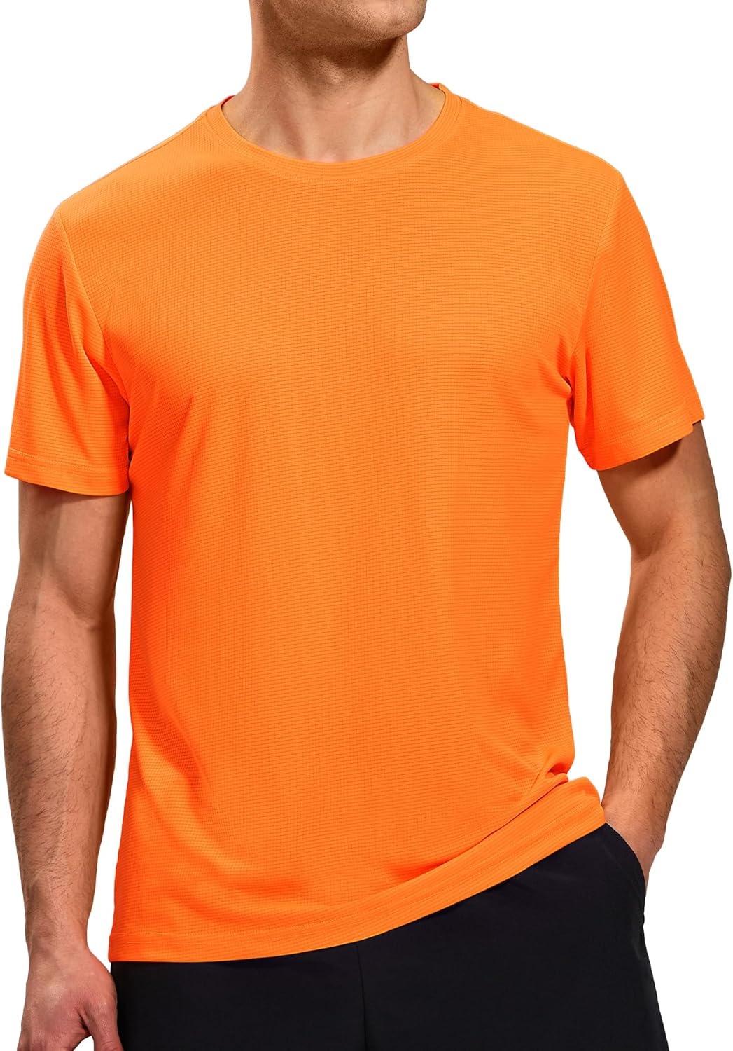 image:imageMIER Mens Dry Fit Workout TShirts Athletic Running Tshirt Short Sleeve Lightweight Airy Gym Sport Tee Shirt Crew NeckOrange