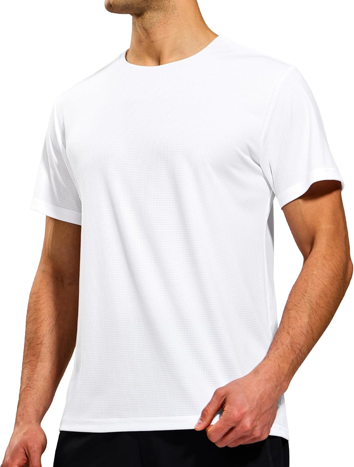 image:imageMIER Mens Dry Fit Workout TShirts Athletic Running Tshirt Short Sleeve Lightweight Airy Gym Sport Tee Shirt Crew NeckWhite