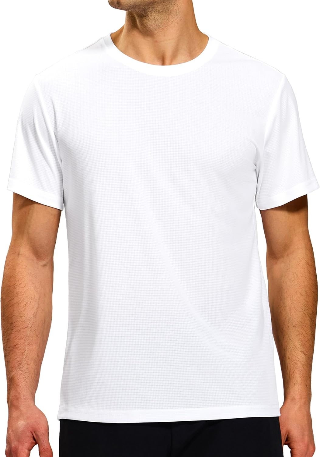 image:imageMIER Mens Dry Fit Workout TShirts Athletic Running Tshirt Short Sleeve Lightweight Airy Gym Sport Tee Shirt Crew NeckWhite