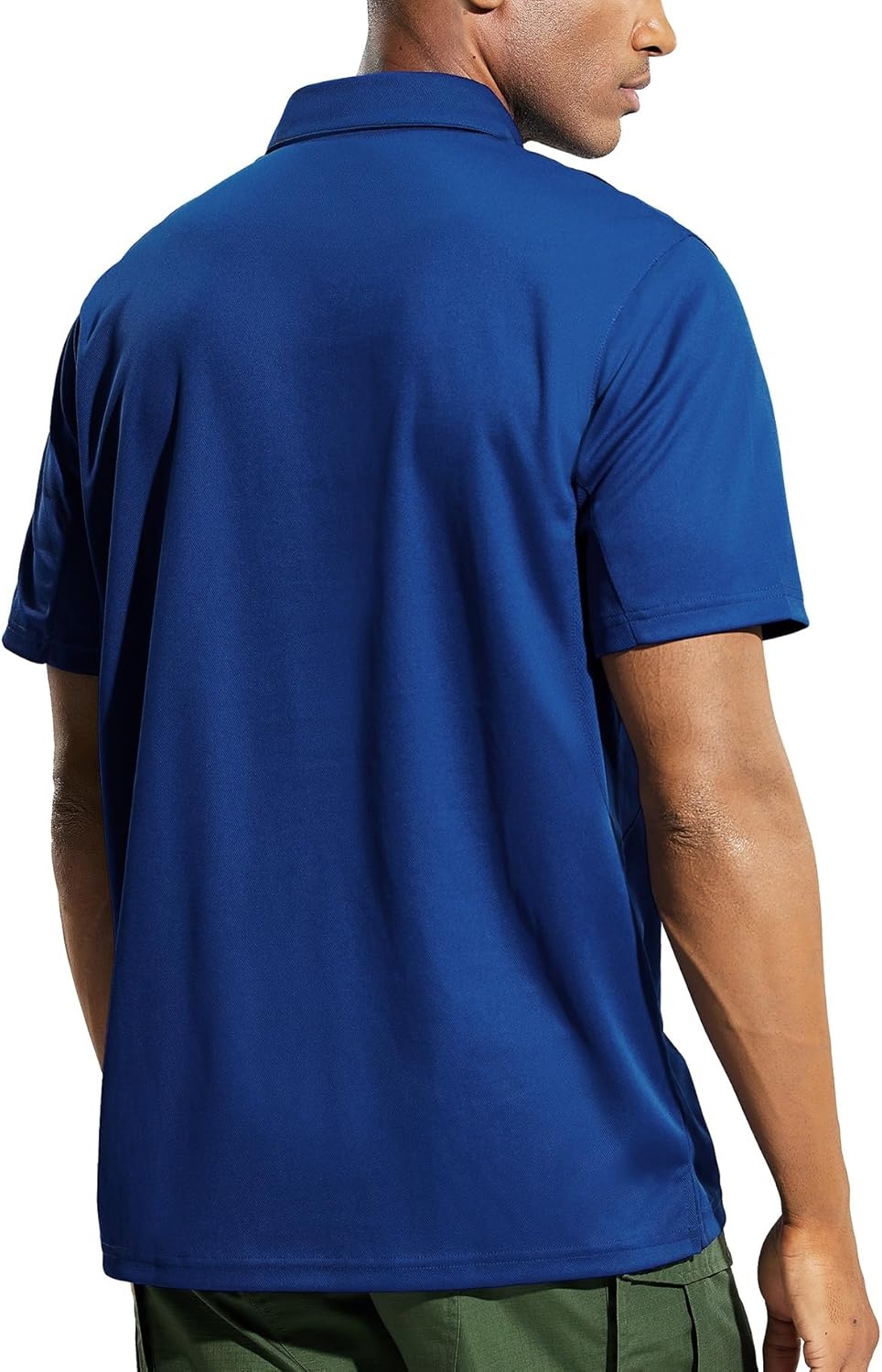 image:imageMIER Mens Outdoor Performance Tactical Polo Shirts Short and Long Sleeve MoistureWickingClassic Blue01 Short Sleeve