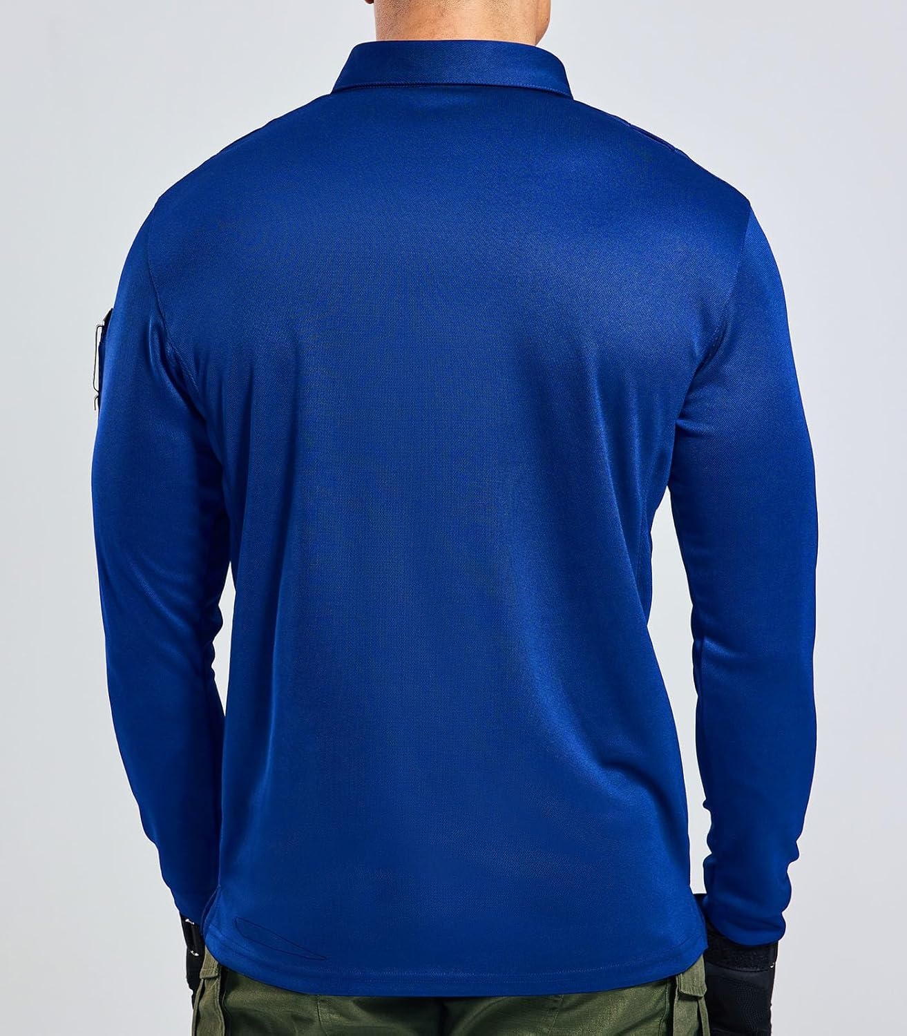 image:imageMIER Mens Outdoor Performance Tactical Polo Shirts Short and Long Sleeve MoistureWickingClassic Blue02 Long Sleeve