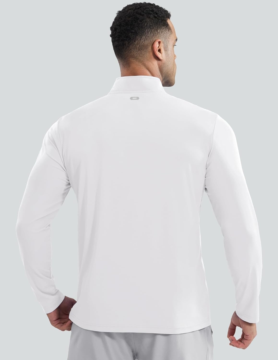 image:imageMIER Mens Quarter Zip Pullover Dry Fit Lightweight 14 Zip Long Sleeve Shirts for Athletic Running Golf Hiking UPF 50White