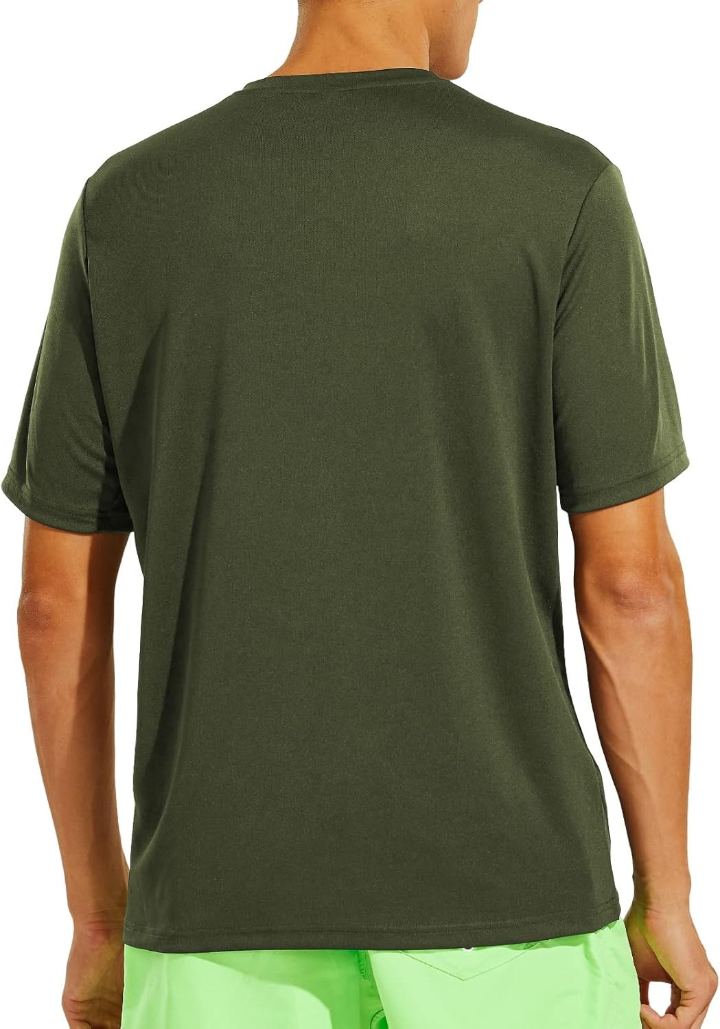 image:imageMIER Mens Quick Dry Workout Shirts Moisture Wicking Running Athletic Performance TShirts Recycled Polyester Top TeeArmy Green V Neck