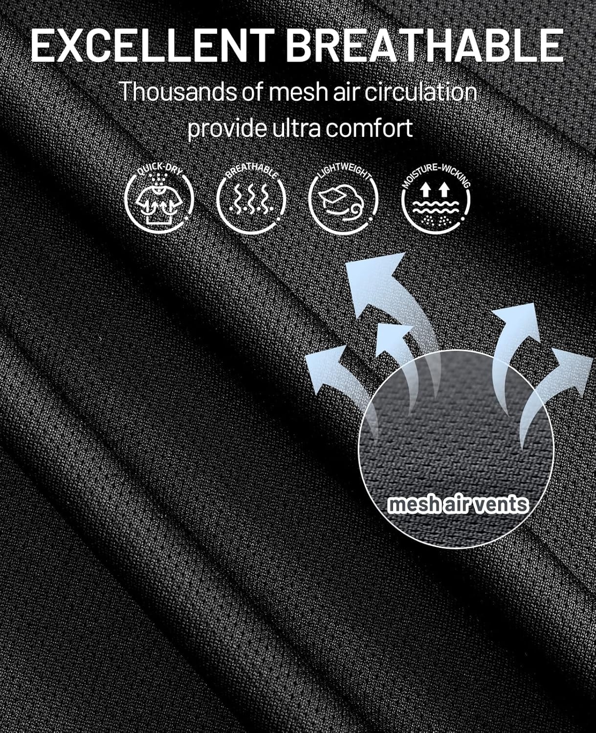 image:imageMIER Mens Quick Dry Workout Shirts Moisture Wicking Running Athletic Performance TShirts Recycled Polyester Top TeeBlack V Neck