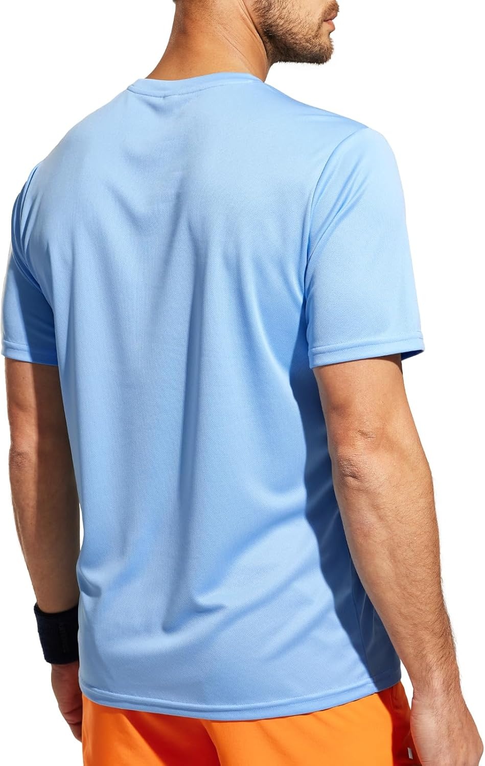 image:imageMIER Mens Quick Dry Workout Shirts Moisture Wicking Running Athletic Performance TShirts Recycled Polyester Top TeeBlue Crewneck