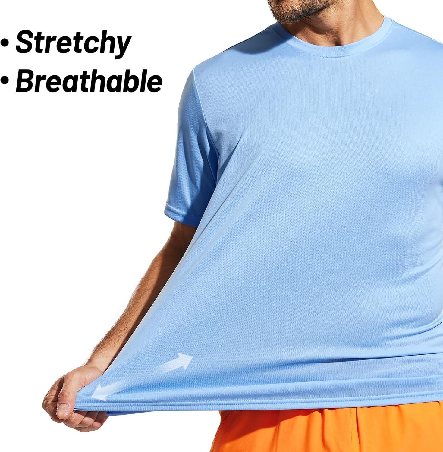 image:imageMIER Mens Quick Dry Workout Shirts Moisture Wicking Running Athletic Performance TShirts Recycled Polyester Top TeeBlue Crewneck