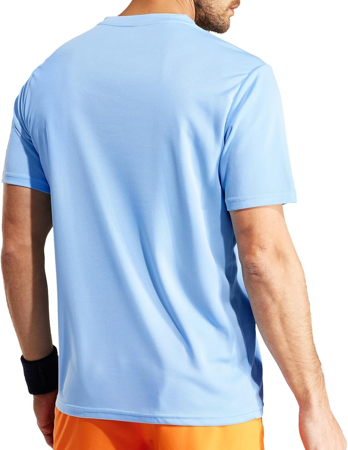 image:imageMIER Mens Quick Dry Workout Shirts Moisture Wicking Running Athletic Performance TShirts Recycled Polyester Top TeeBlue V Neck