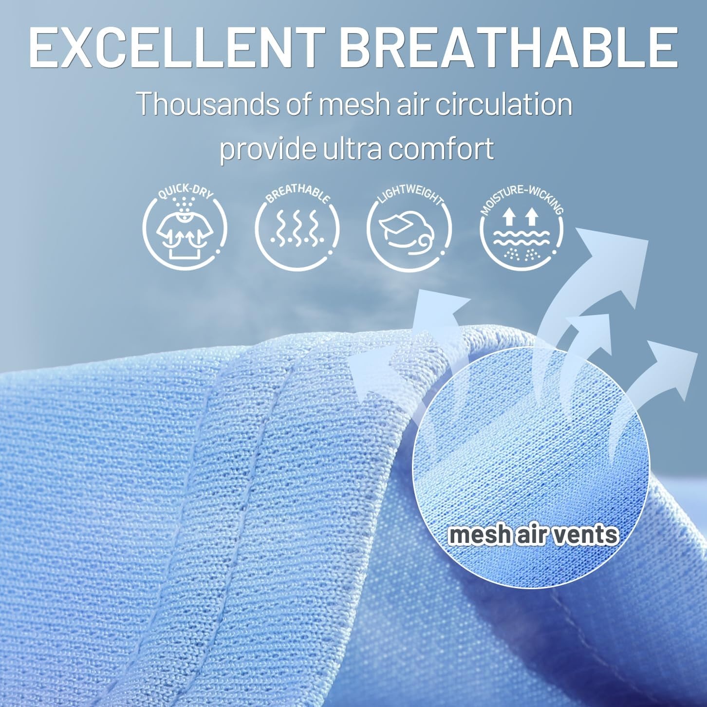 image:imageMIER Mens Quick Dry Workout Shirts Moisture Wicking Running Athletic Performance TShirts Recycled Polyester Top TeeBlue V Neck