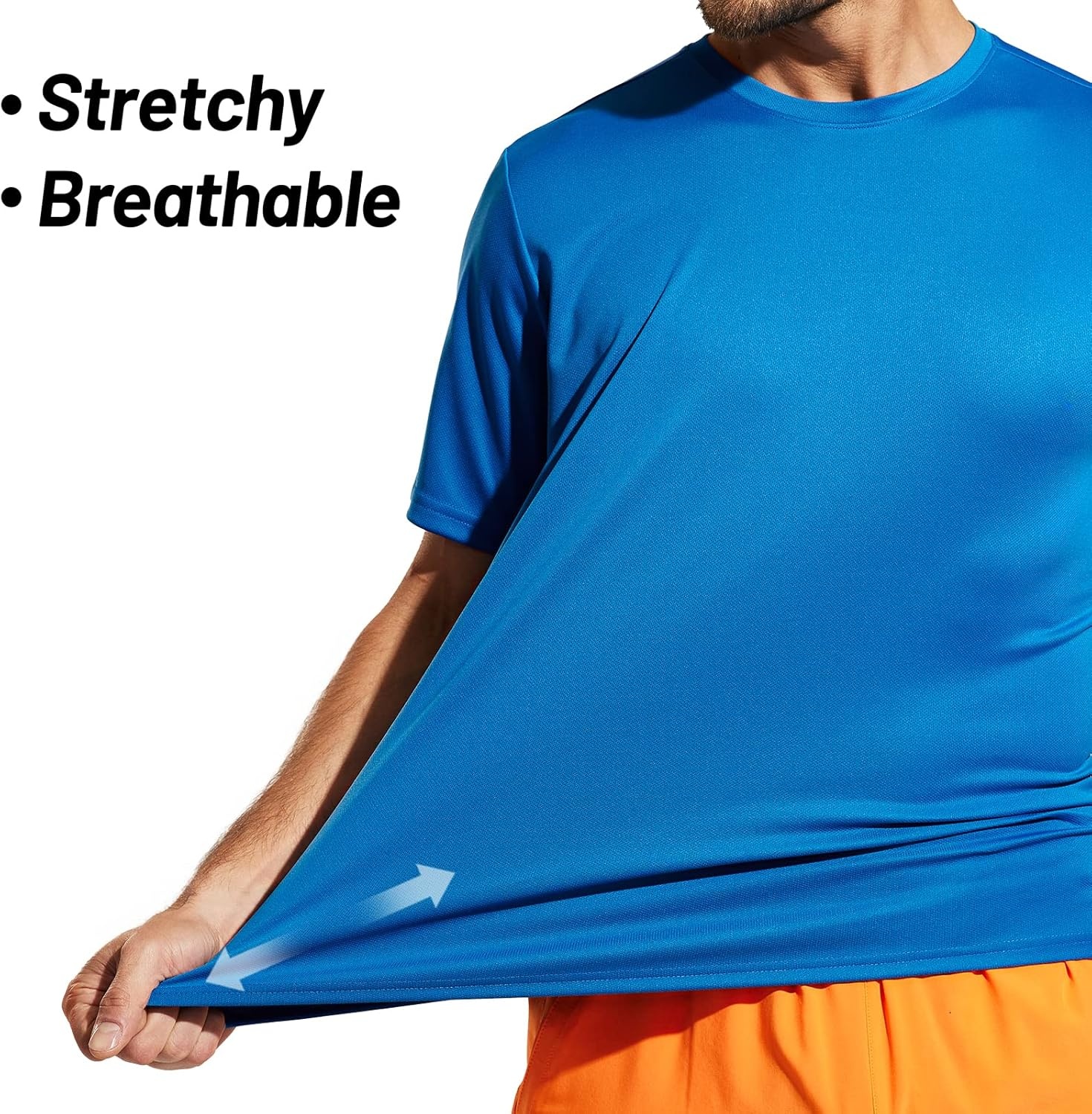 image:imageMIER Mens Quick Dry Workout Shirts Moisture Wicking Running Athletic Performance TShirts Recycled Polyester Top TeeDark Blue Crewneck