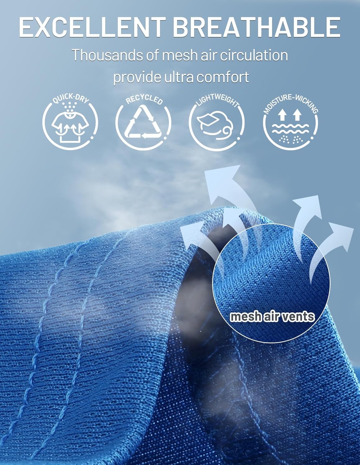 image:imageMIER Mens Quick Dry Workout Shirts Moisture Wicking Running Athletic Performance TShirts Recycled Polyester Top TeeDark Blue Crewneck