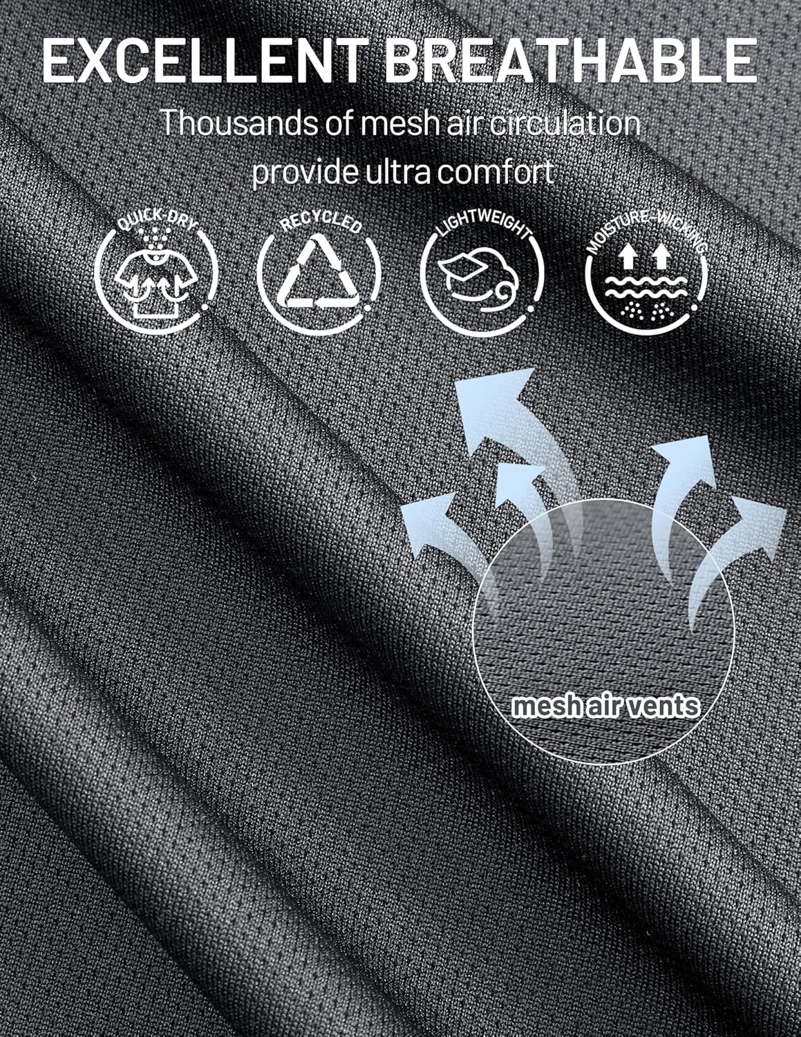 image:imageMIER Mens Quick Dry Workout Shirts Moisture Wicking Running Athletic Performance TShirts Recycled Polyester Top TeeDark Grey Crewneck