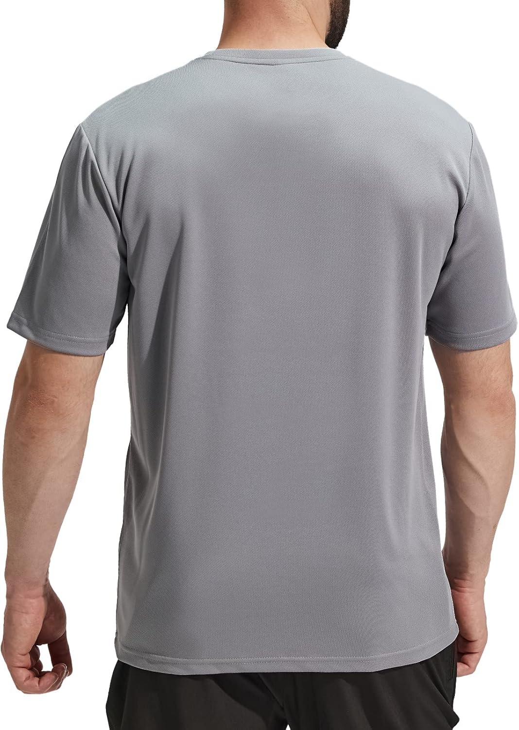 image:imageMIER Mens Quick Dry Workout Shirts Moisture Wicking Running Athletic Performance TShirts Recycled Polyester Top TeeGrey Crewneck