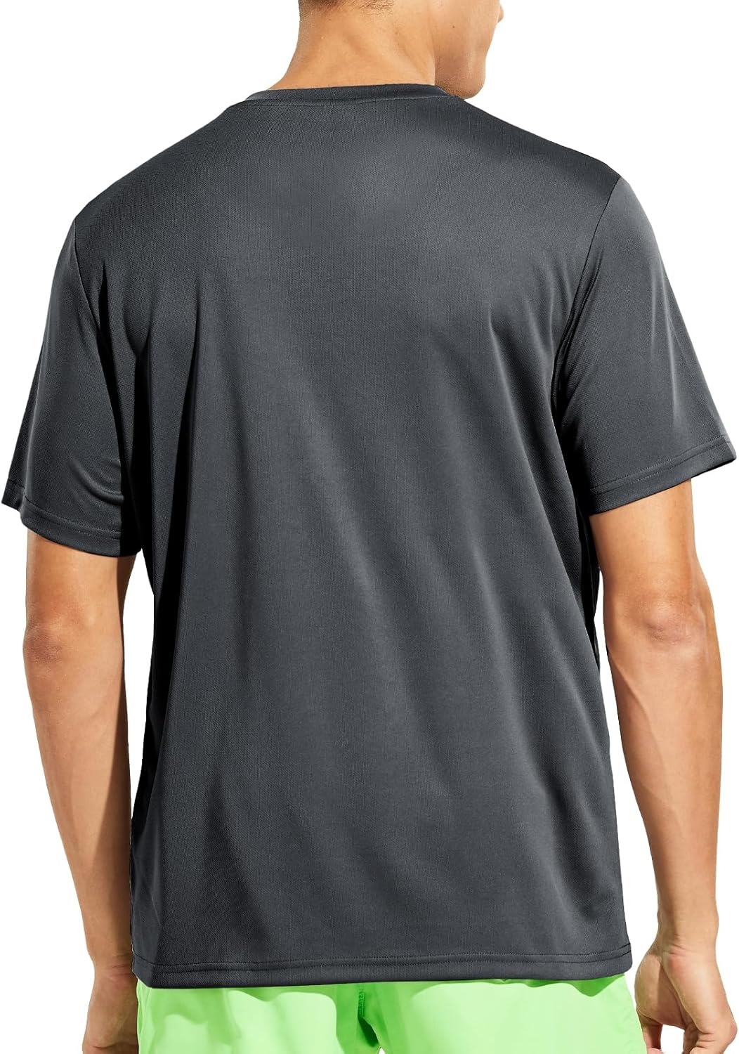 image:imageMIER Mens Quick Dry Workout Shirts Moisture Wicking Running Athletic Performance TShirts Recycled Polyester Top TeeGrey V Neck
