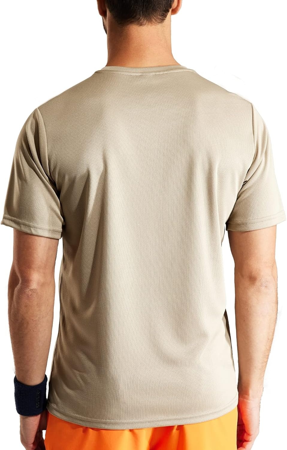 image:imageMIER Mens Quick Dry Workout Shirts Moisture Wicking Running Athletic Performance TShirts Recycled Polyester Top TeeKhaki Crewneck
