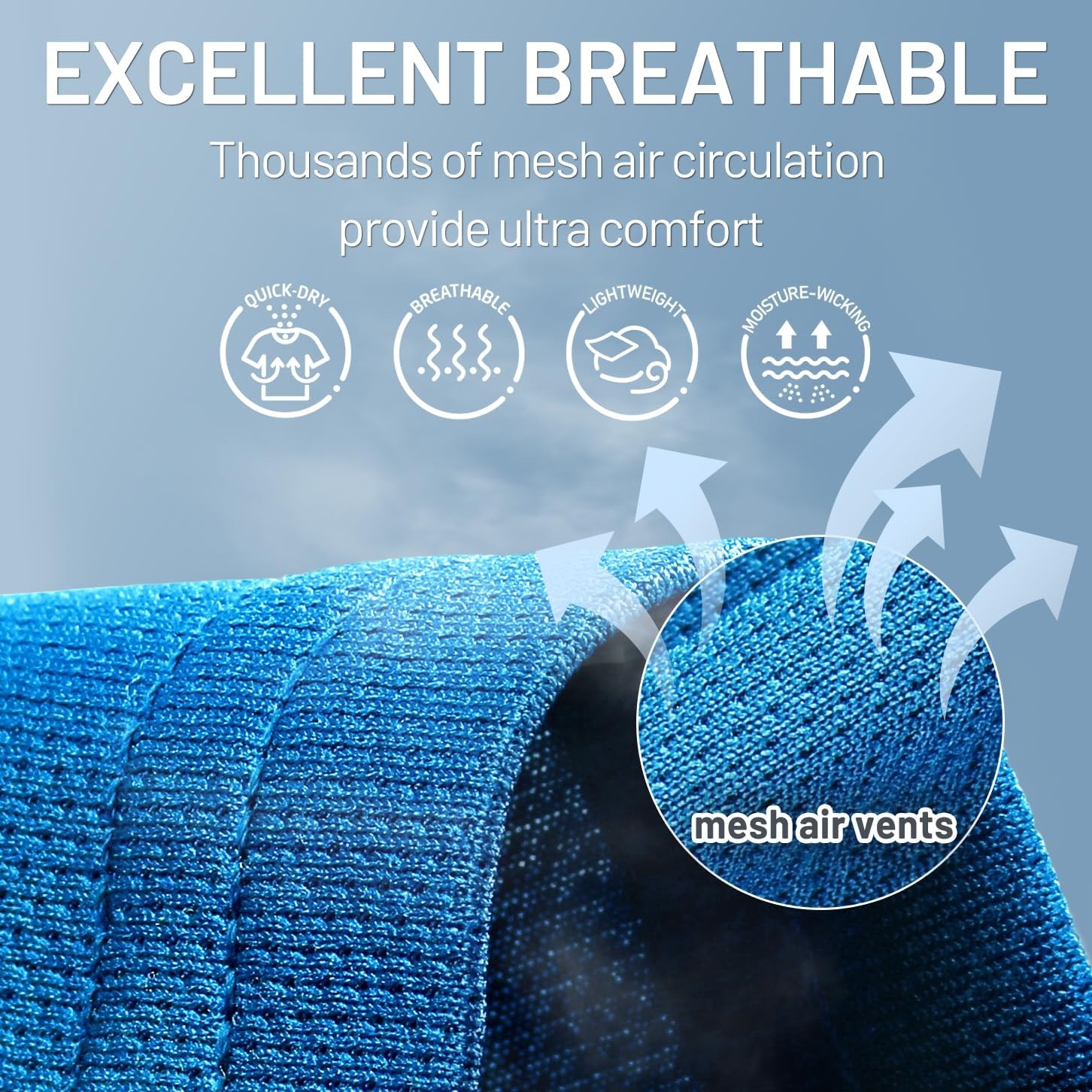 image:imageMIER Mens Quick Dry Workout Shirts Moisture Wicking Running Athletic Performance TShirts Recycled Polyester Top TeeLight Blue V Neck