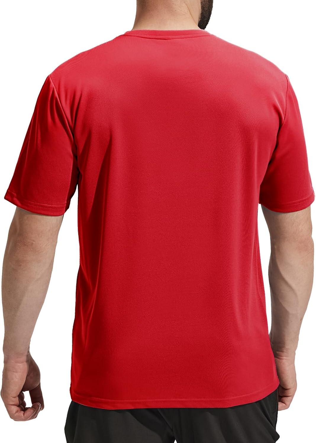 image:imageMIER Mens Quick Dry Workout Shirts Moisture Wicking Running Athletic Performance TShirts Recycled Polyester Top TeeRed Crewneck