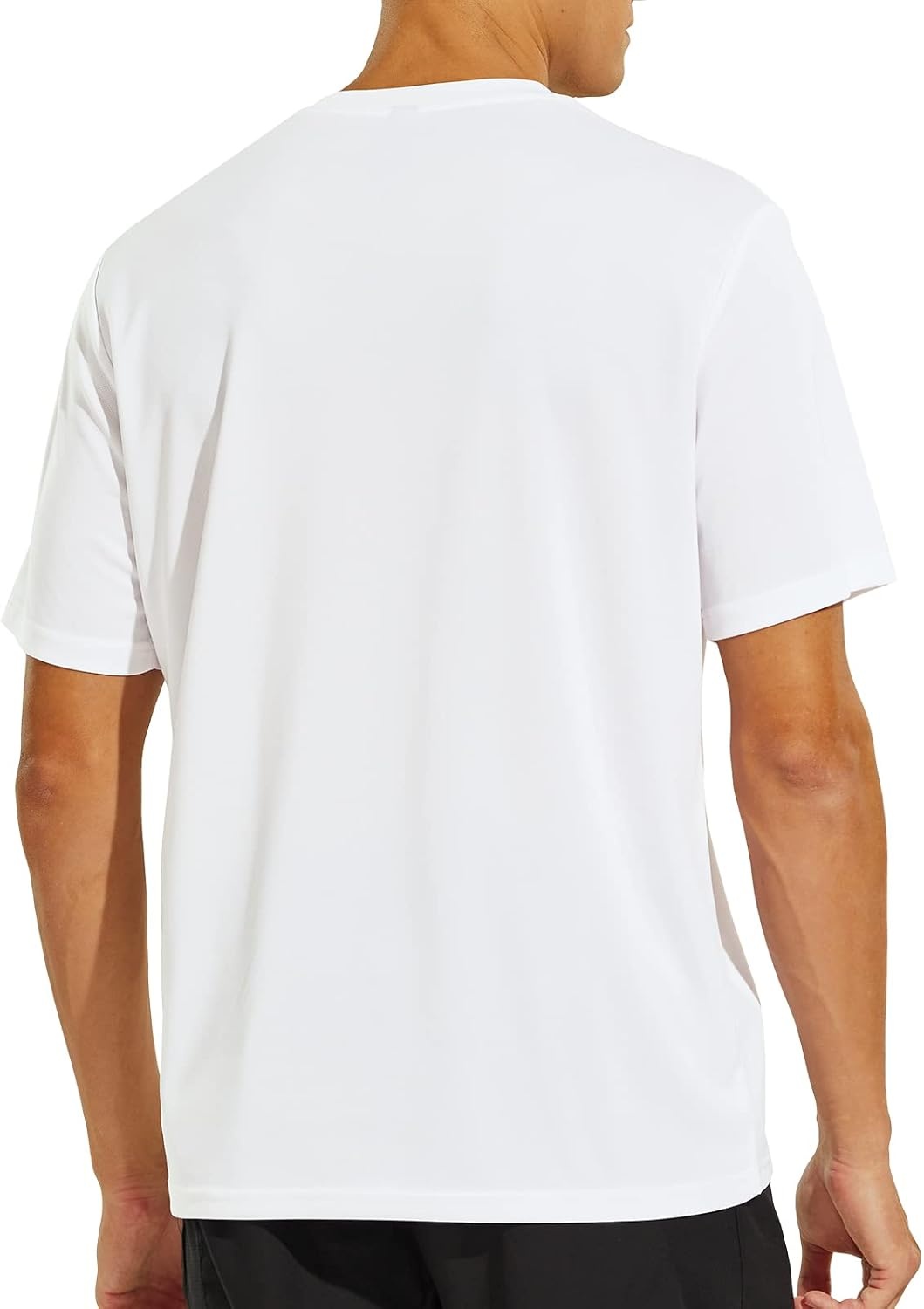 image:imageMIER Mens Quick Dry Workout Shirts Moisture Wicking Running Athletic Performance TShirts Recycled Polyester Top TeeWhite V Neck