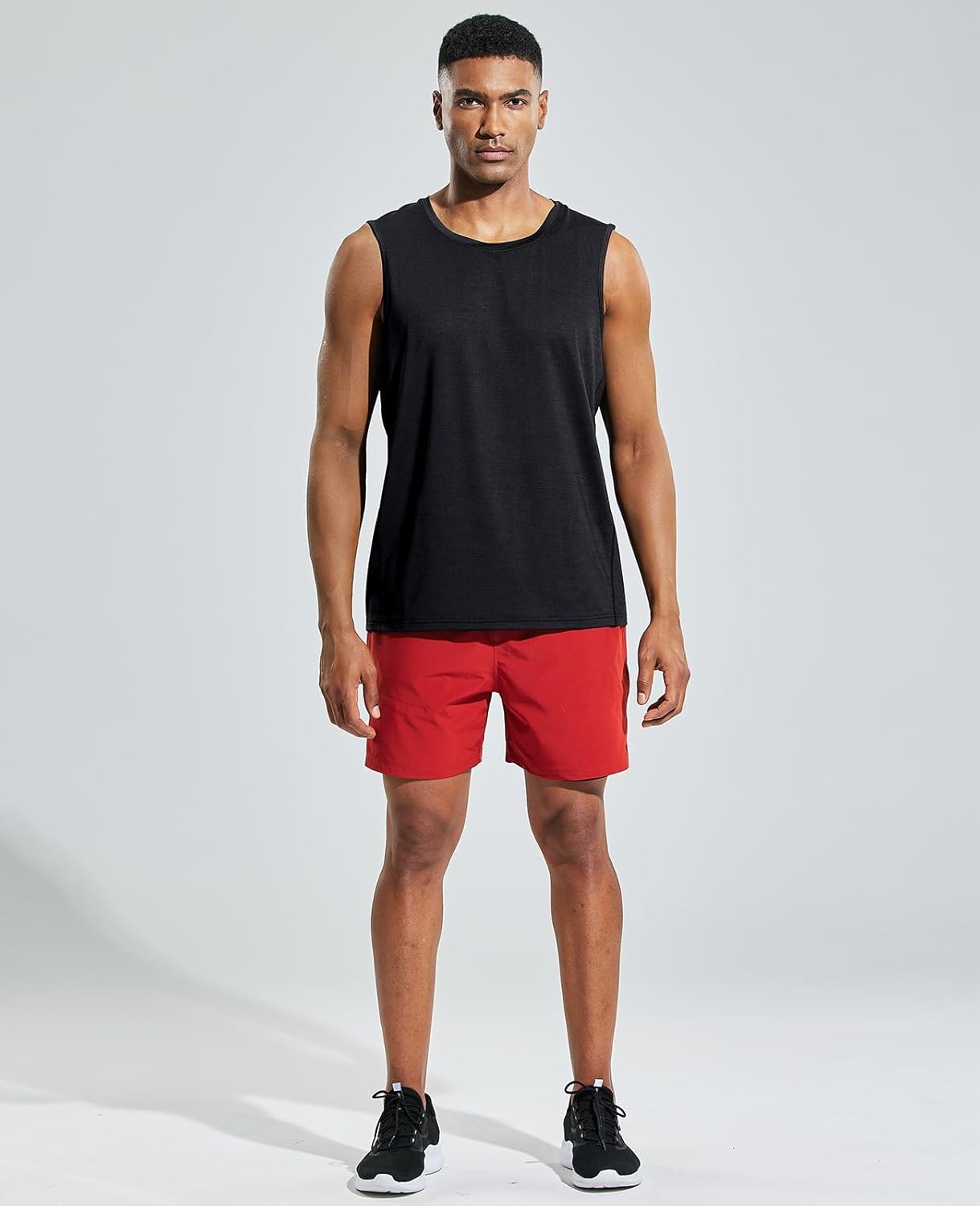 image:imageMIER Mens Sleeveless Tank Top Dry Fit Workout Muscle Tee Shirt for Running Athletic Gym Sports Training Moisture WickingBlack