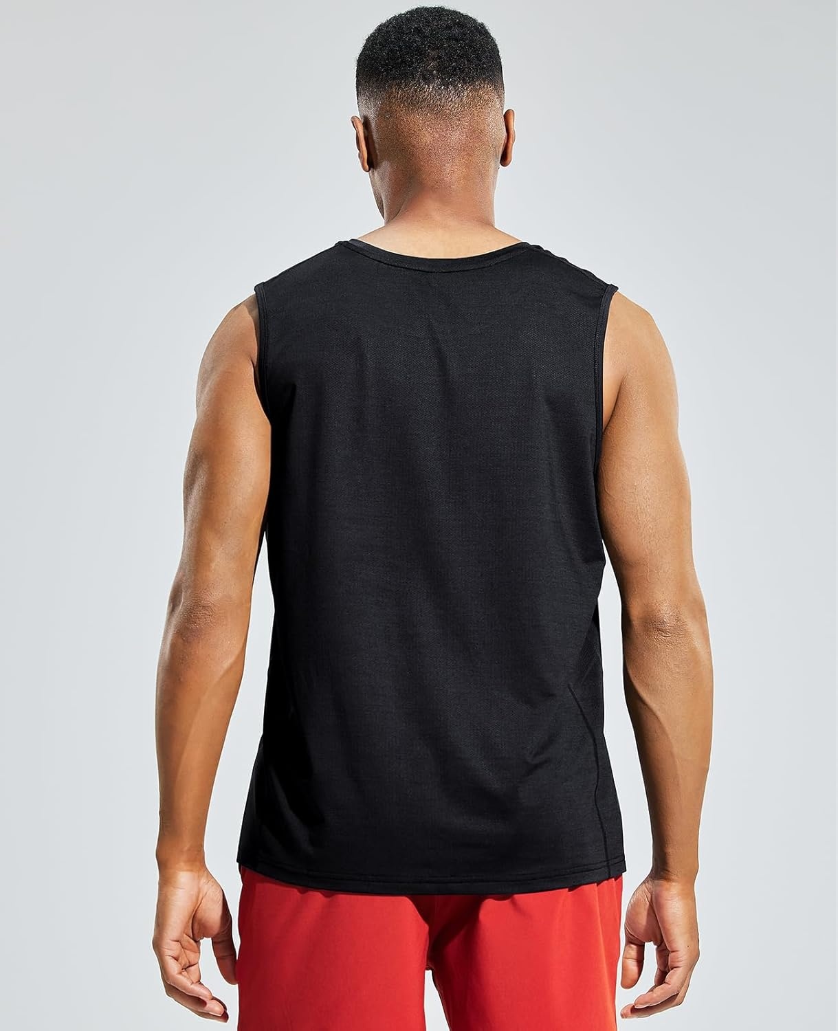 image:imageMIER Mens Sleeveless Tank Top Dry Fit Workout Muscle Tee Shirt for Running Athletic Gym Sports Training Moisture WickingBlack