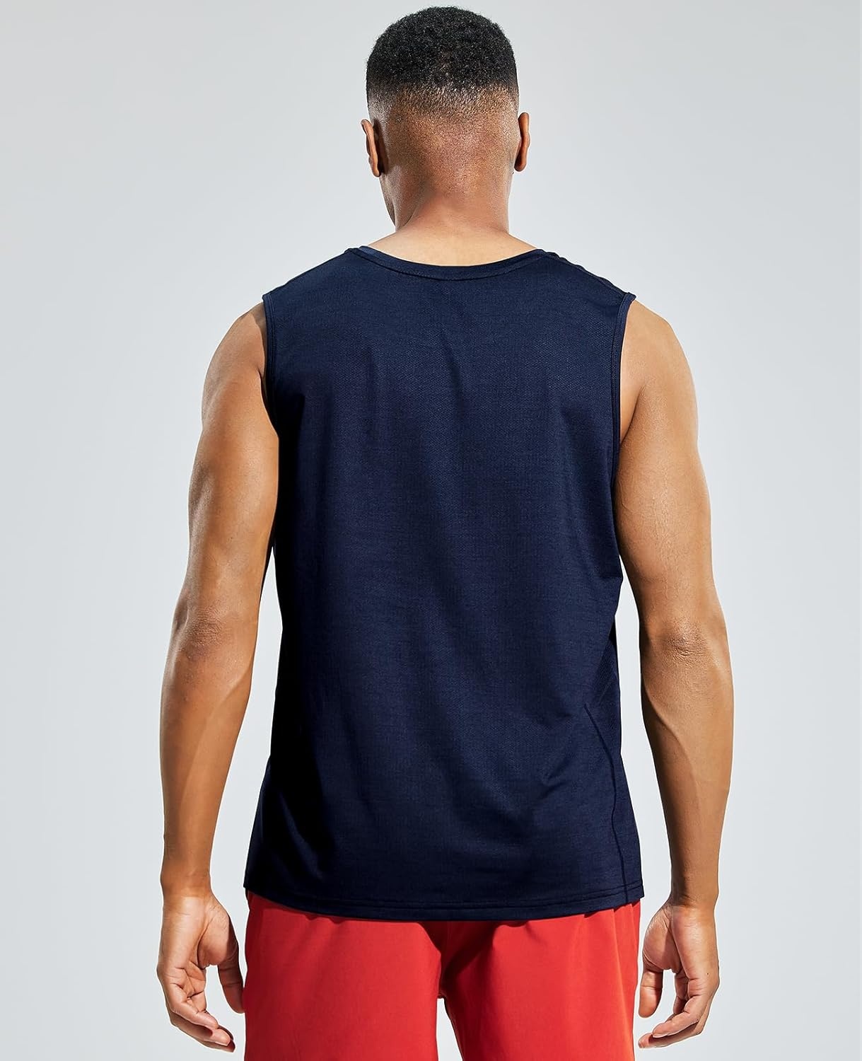 image:imageMIER Mens Sleeveless Tank Top Dry Fit Workout Muscle Tee Shirt for Running Athletic Gym Sports Training Moisture WickingDark Blue