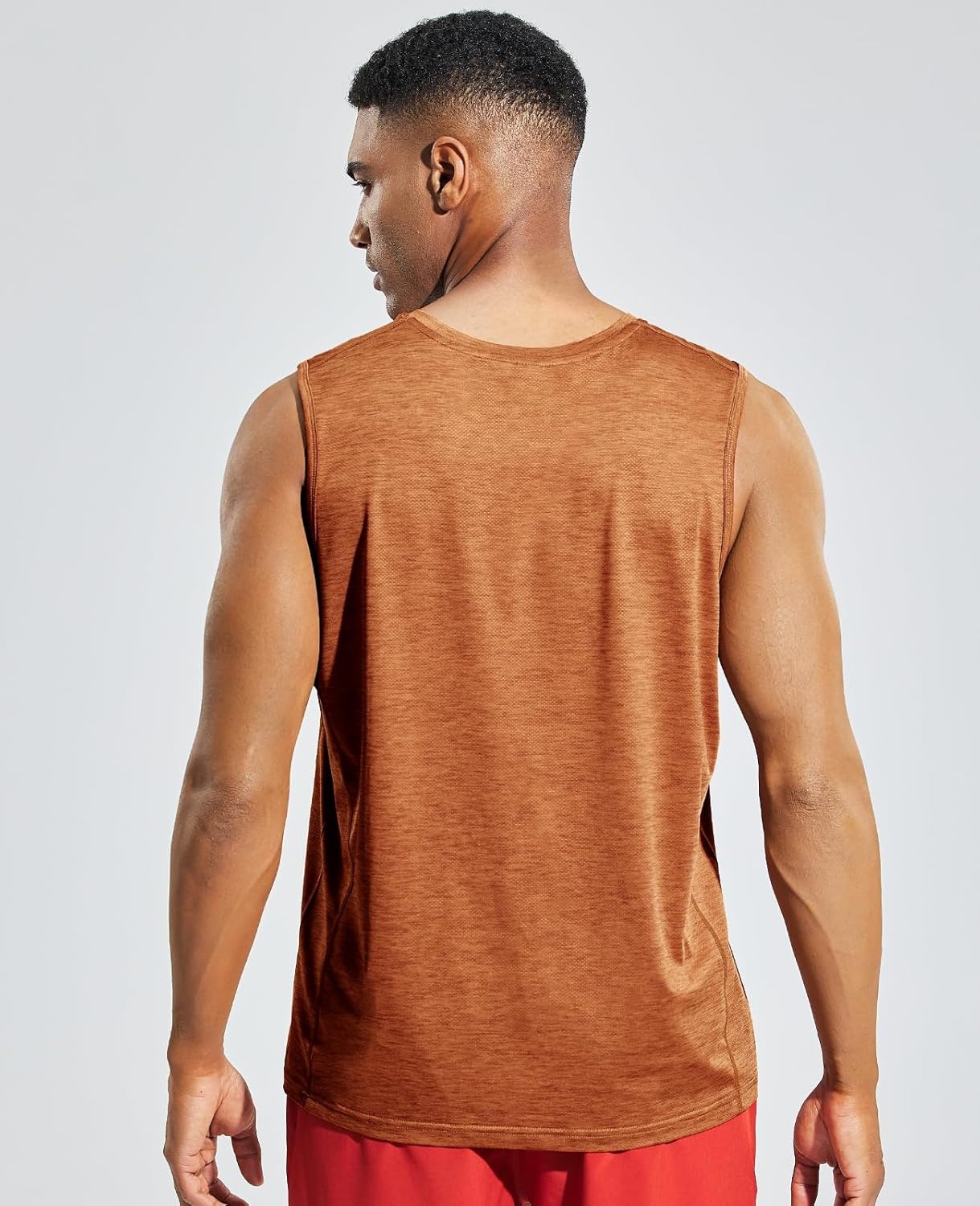 image:imageMIER Mens Sleeveless Tank Top Dry Fit Workout Muscle Tee Shirt for Running Athletic Gym Sports Training Moisture WickingHeather Brown