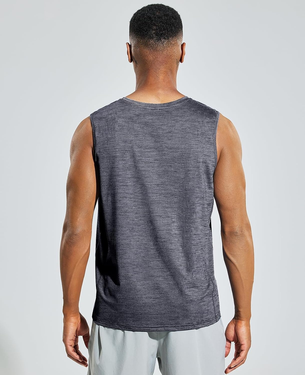 image:imageMIER Mens Sleeveless Tank Top Dry Fit Workout Muscle Tee Shirt for Running Athletic Gym Sports Training Moisture WickingHeather Dark Grey
