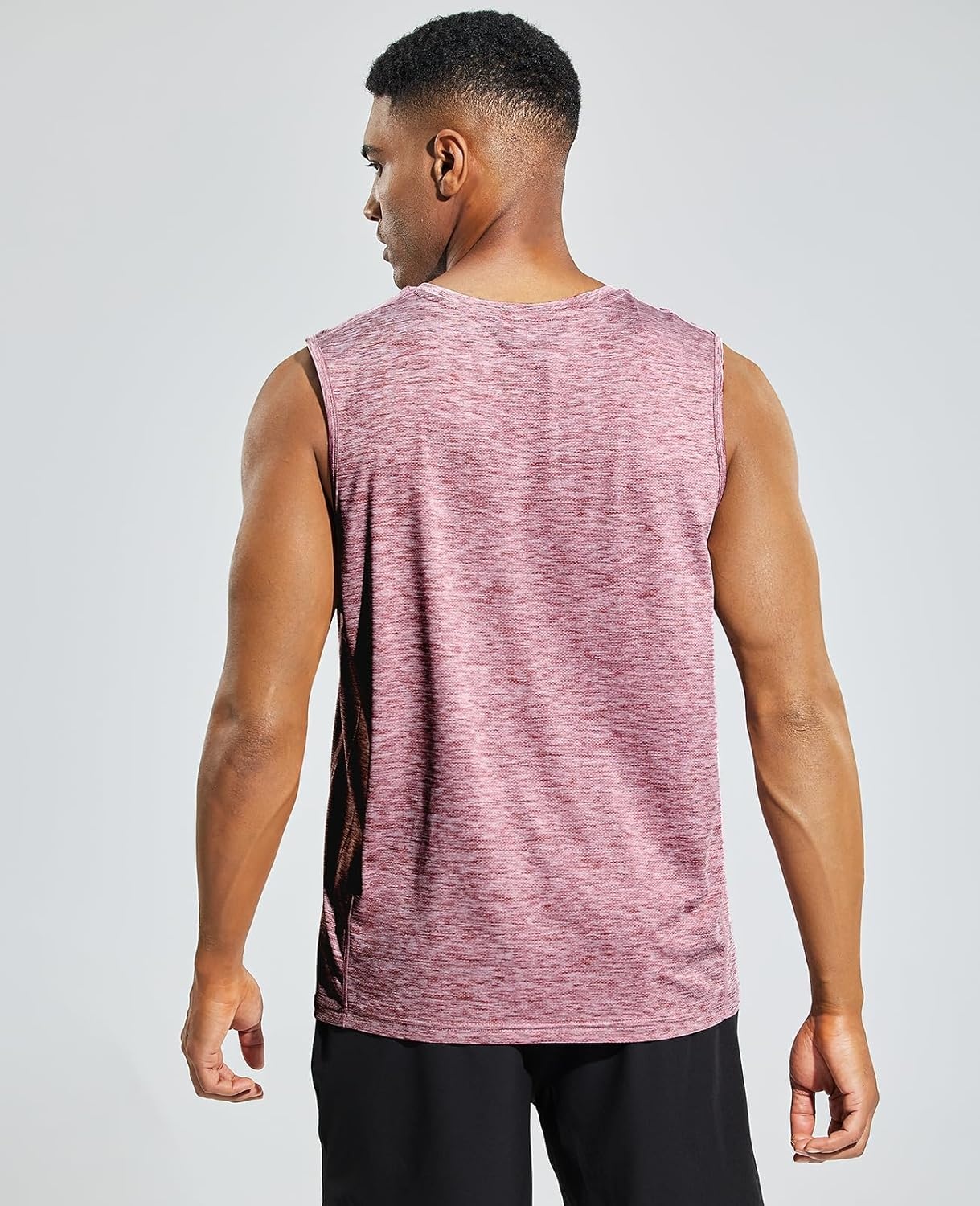 image:imageMIER Mens Sleeveless Tank Top Dry Fit Workout Muscle Tee Shirt for Running Athletic Gym Sports Training Moisture WickingHeather Dusty Pink