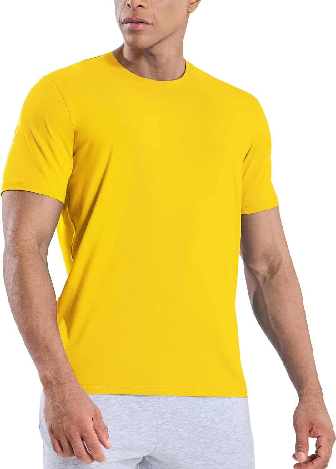 image:imageMIER Mens T Shirts Short Sleeve Crew Neck Cotton TShirts Casual Ultra Soft Tshirt Tops Classic Basic Tees BreathableGold