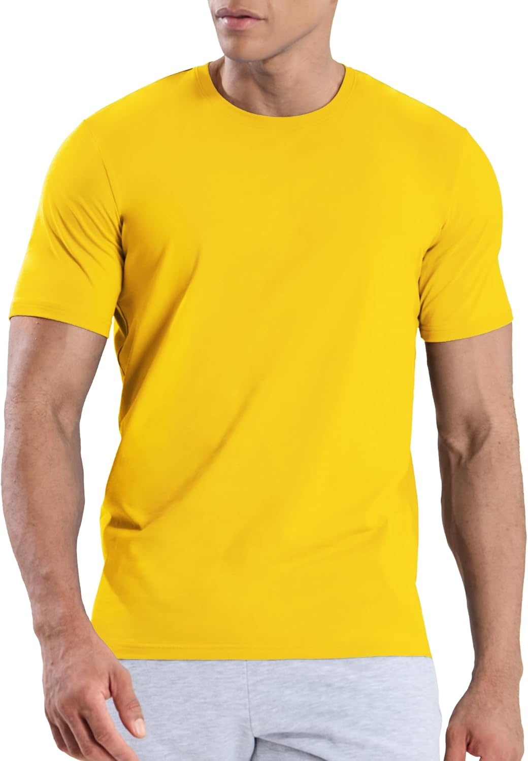 image:imageMIER Mens T Shirts Short Sleeve Crew Neck Cotton TShirts Casual Ultra Soft Tshirt Tops Classic Basic Tees BreathableGold