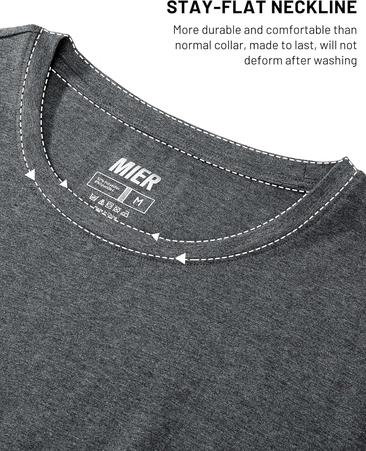 image:imageMIER Mens T Shirts Short Sleeve Crew Neck Cotton TShirts Casual Ultra Soft Tshirt Tops Classic Basic Tees BreathableHeather Grey