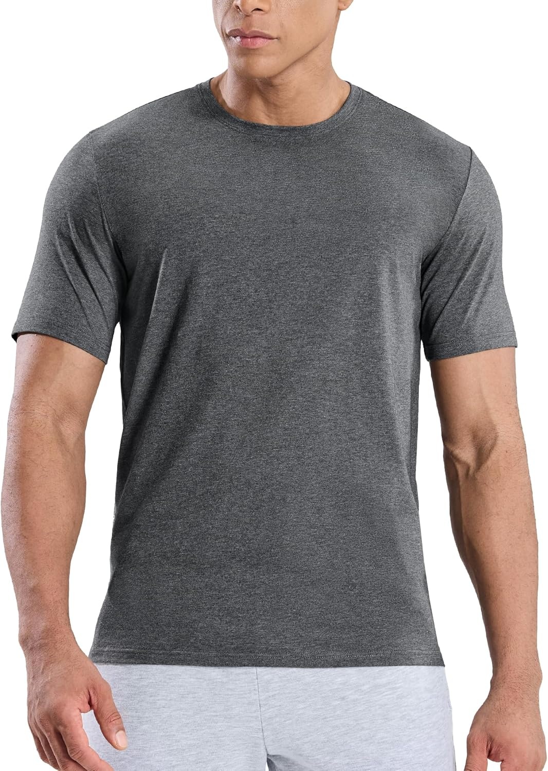 image:imageMIER Mens T Shirts Short Sleeve Crew Neck Cotton TShirts Casual Ultra Soft Tshirt Tops Classic Basic Tees BreathableHeather Grey