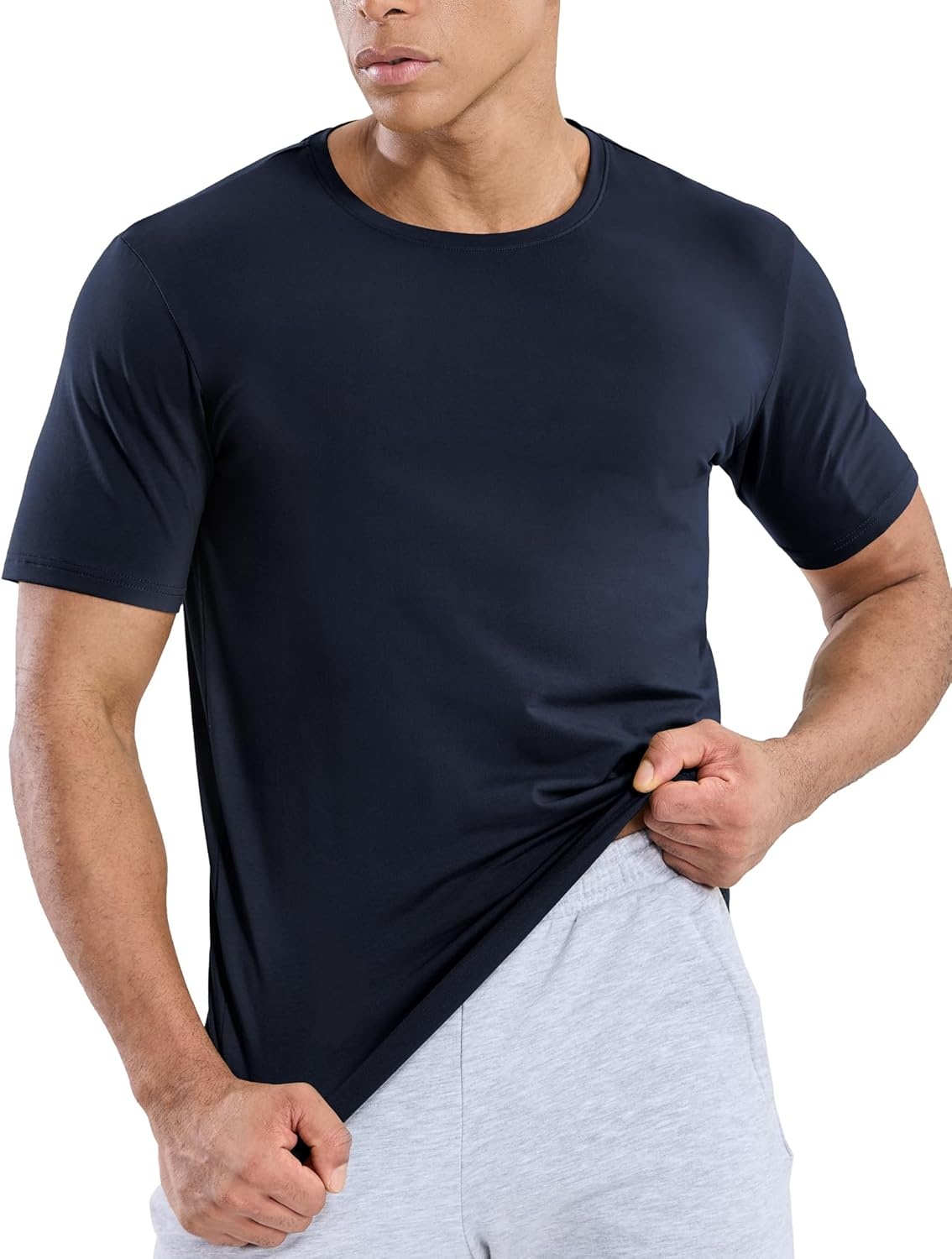 image:imageMIER Mens T Shirts Short Sleeve Crew Neck Cotton TShirts Casual Ultra Soft Tshirt Tops Classic Basic Tees BreathableNavy Blue