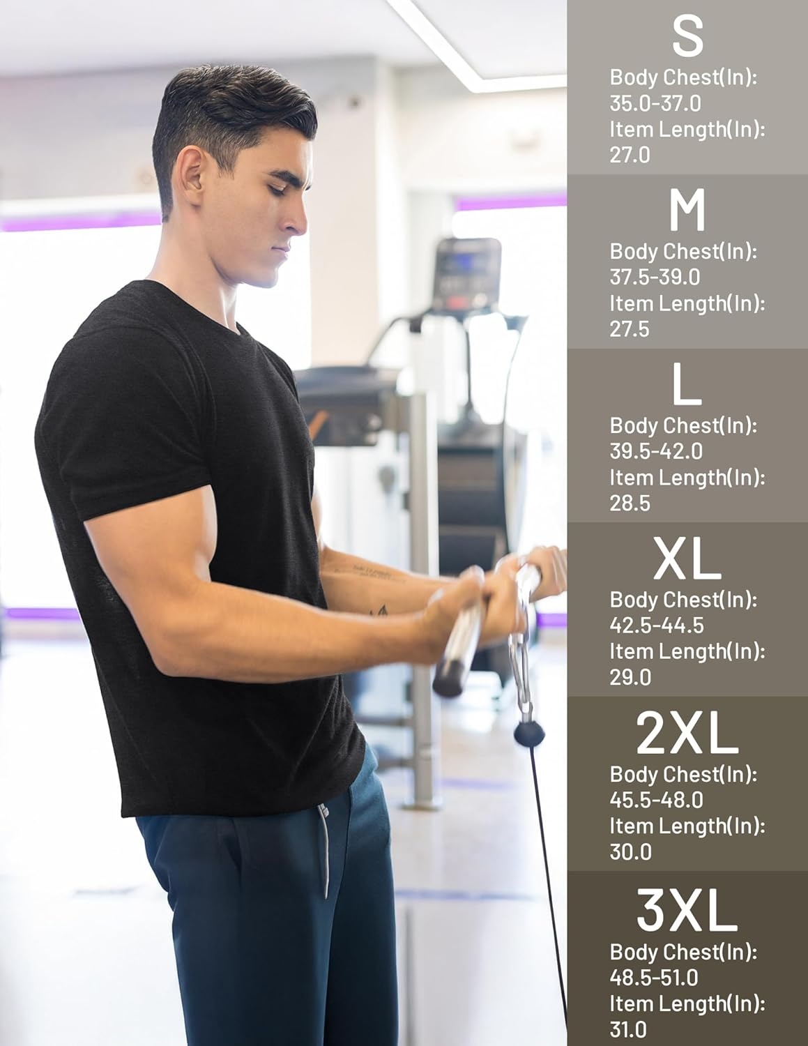 image:imageMIER Mens T Shirts Short Sleeve Dry Fit Soft Athletic Tshirt Moisture Wicking Active Casual Running Tee Tops Crew NeckHeather Black