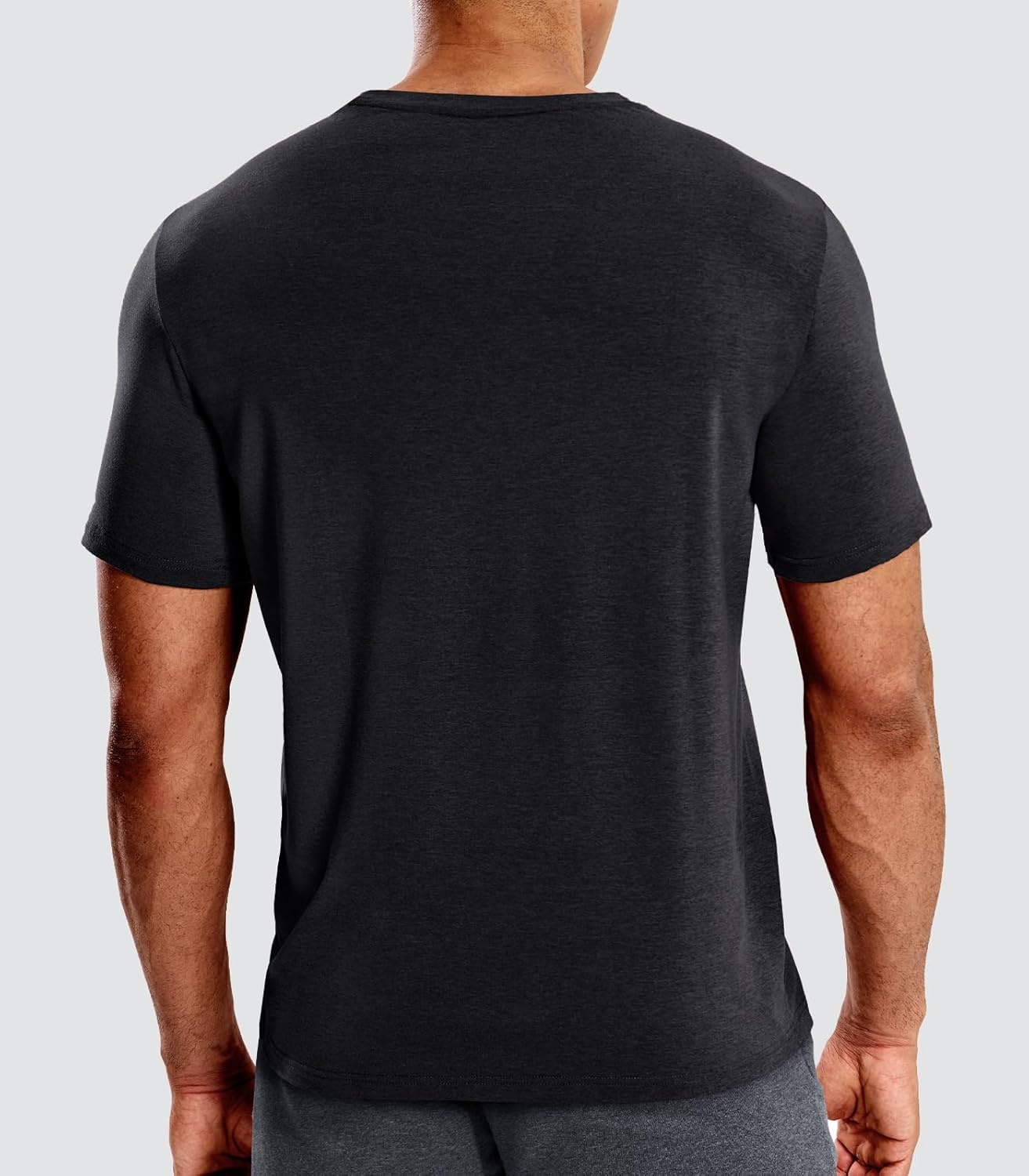 image:imageMIER Mens T Shirts Short Sleeve Dry Fit Soft Athletic Tshirt Moisture Wicking Active Casual Running Tee Tops Crew NeckHeather Black