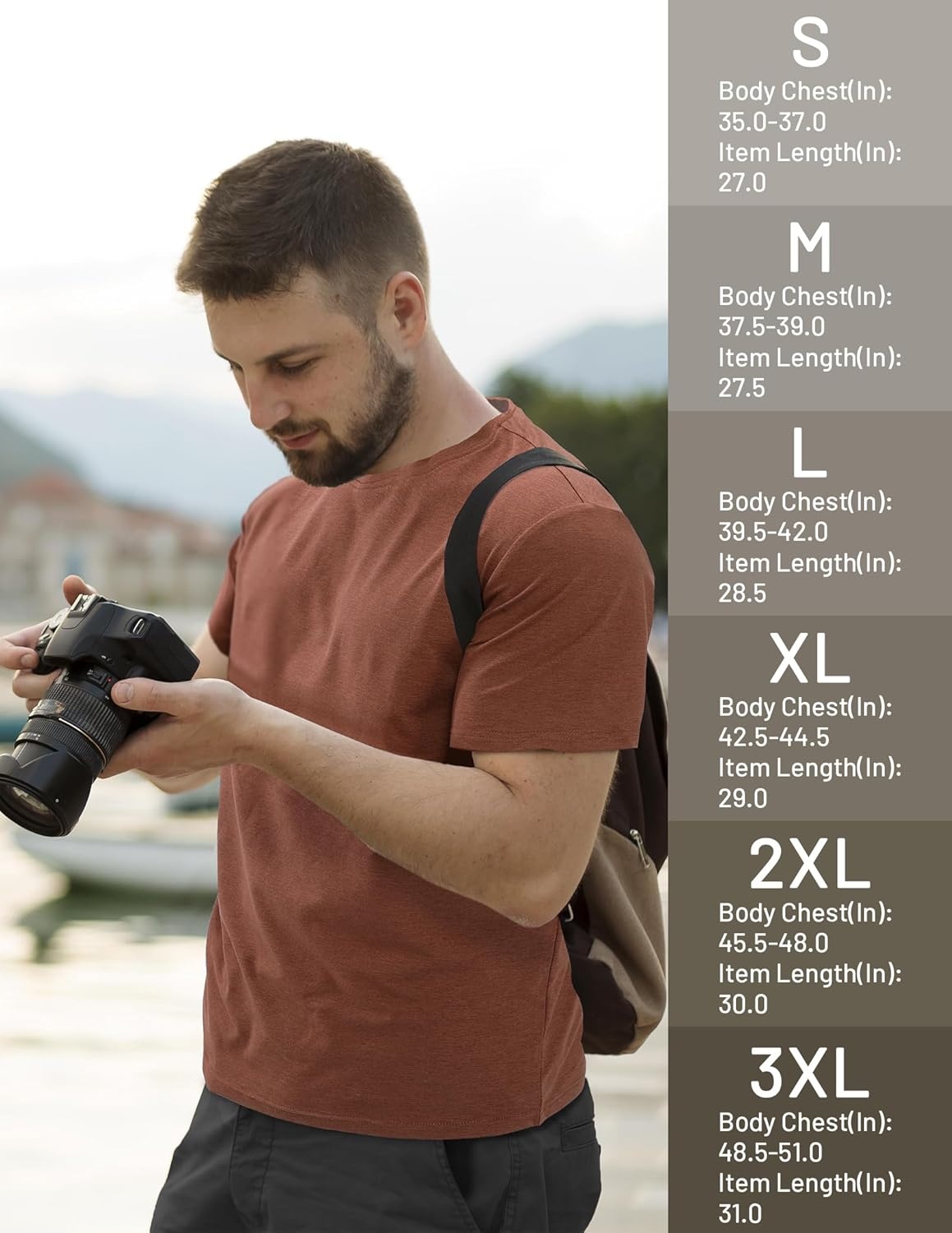 image:imageMIER Mens T Shirts Short Sleeve Dry Fit Soft Athletic Tshirt Moisture Wicking Active Casual Running Tee Tops Crew NeckHeather Brown