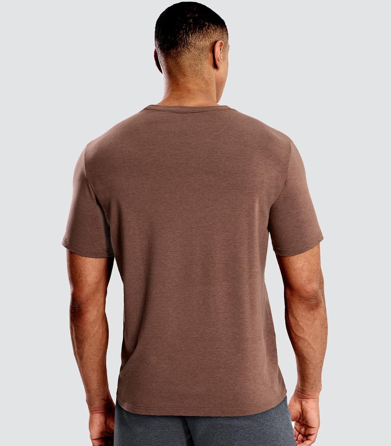 image:imageMIER Mens T Shirts Short Sleeve Dry Fit Soft Athletic Tshirt Moisture Wicking Active Casual Running Tee Tops Crew NeckHeather Brown