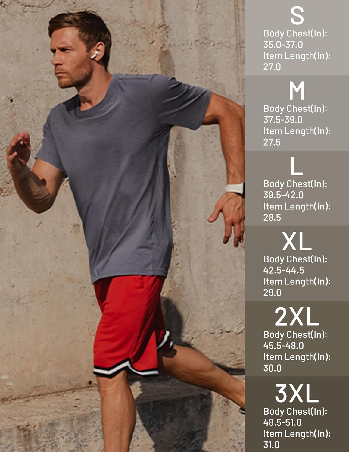 image:imageMIER Mens T Shirts Short Sleeve Dry Fit Soft Athletic Tshirt Moisture Wicking Active Casual Running Tee Tops Crew NeckHeather Charcoal