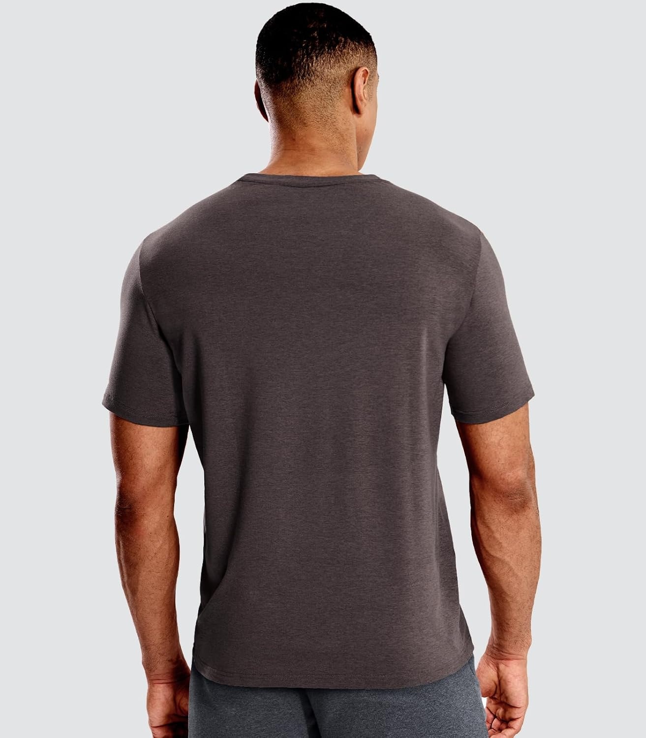 image:imageMIER Mens T Shirts Short Sleeve Dry Fit Soft Athletic Tshirt Moisture Wicking Active Casual Running Tee Tops Crew NeckHeather Dark Brown