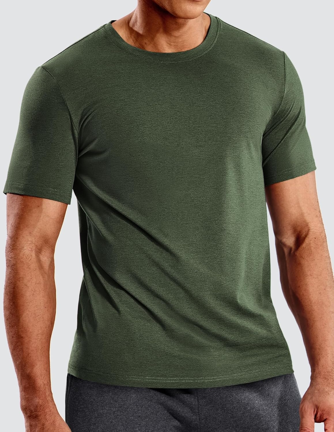 image:imageMIER Mens T Shirts Short Sleeve Dry Fit Soft Athletic Tshirt Moisture Wicking Active Casual Running Tee Tops Crew NeckHeather Dark Green
