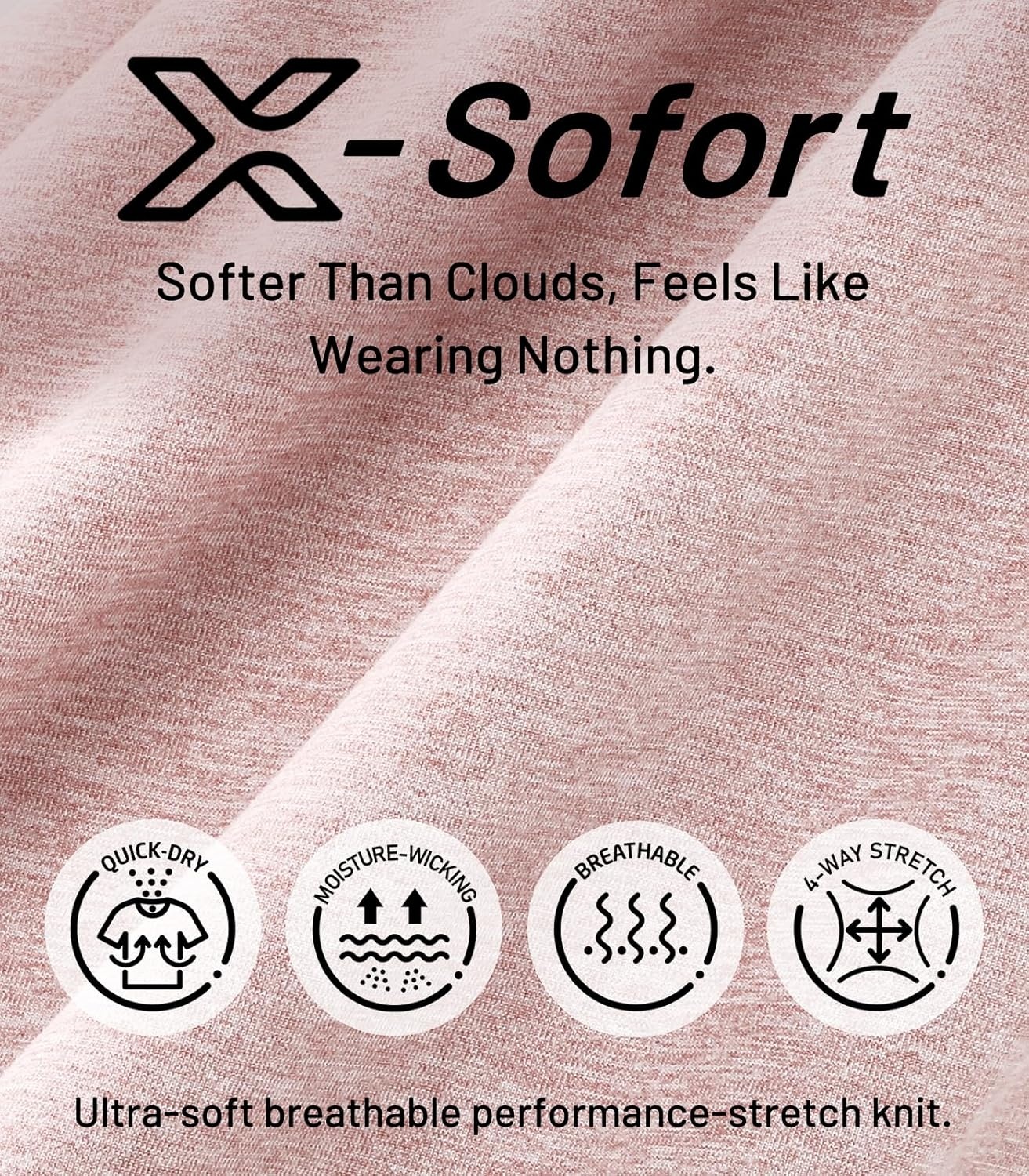 image:imageMIER Mens T Shirts Short Sleeve Dry Fit Soft Athletic Tshirt Moisture Wicking Active Casual Running Tee Tops Crew NeckHeather Pink