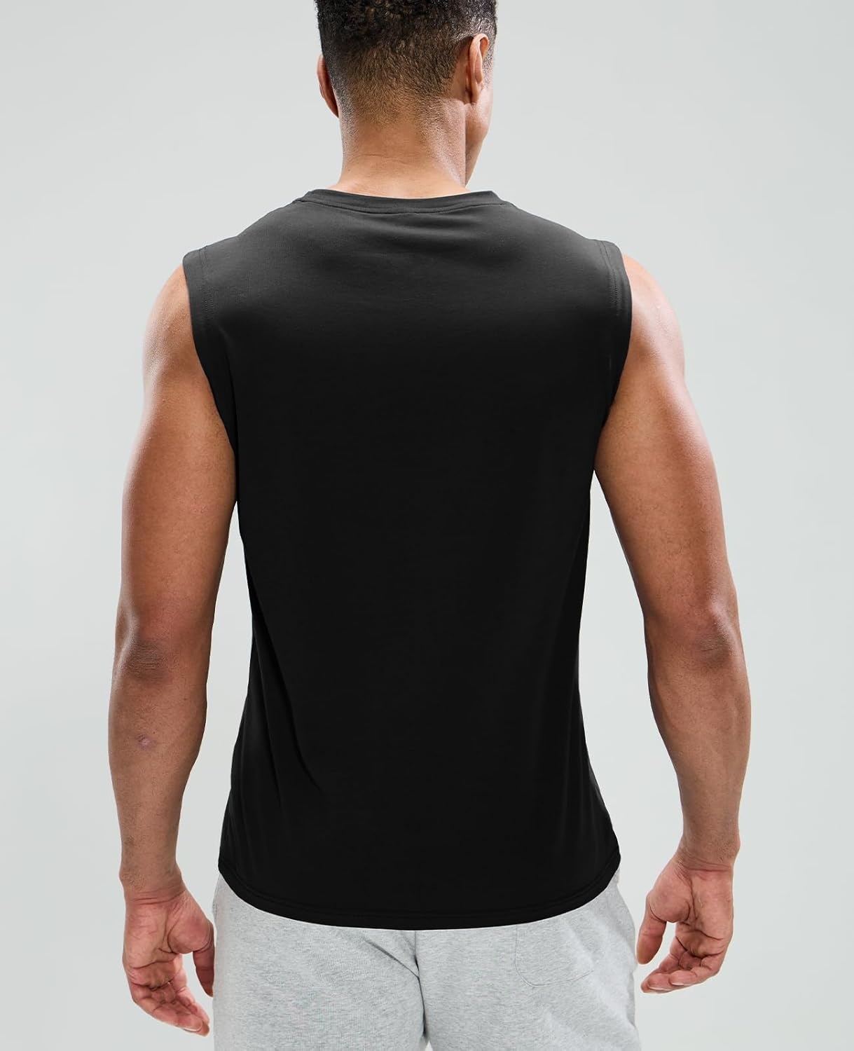 image:imageMIER Mens Tank Tops Cotton Sleeveless Muscle Shirts for Workout Running Athletic Gym Lounge Casual BreathableBlack